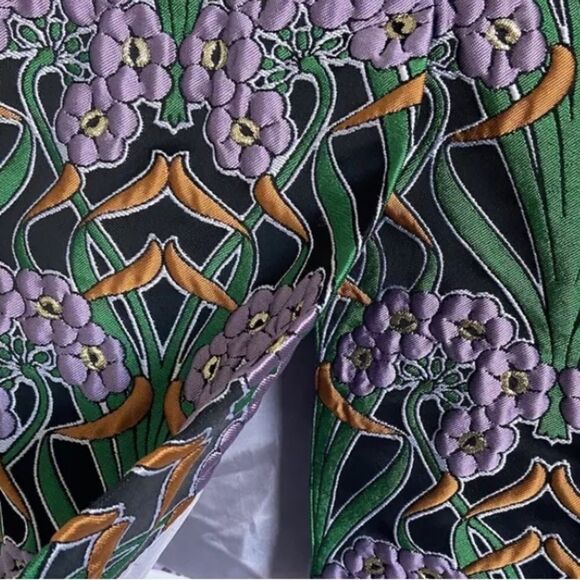 ASOS  ~ Lilac Green Gold Floral Jacquard "Trinny" Coat - Picture 17 of 17